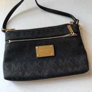 Black clutch wristlet bag